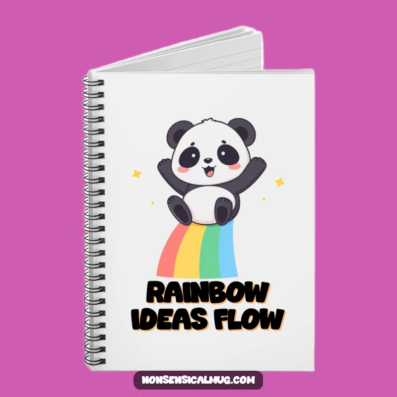Kawaii Panda Rainbow Notebook: Joyful Sliding Panda Journal, Creative Funny Gift!
