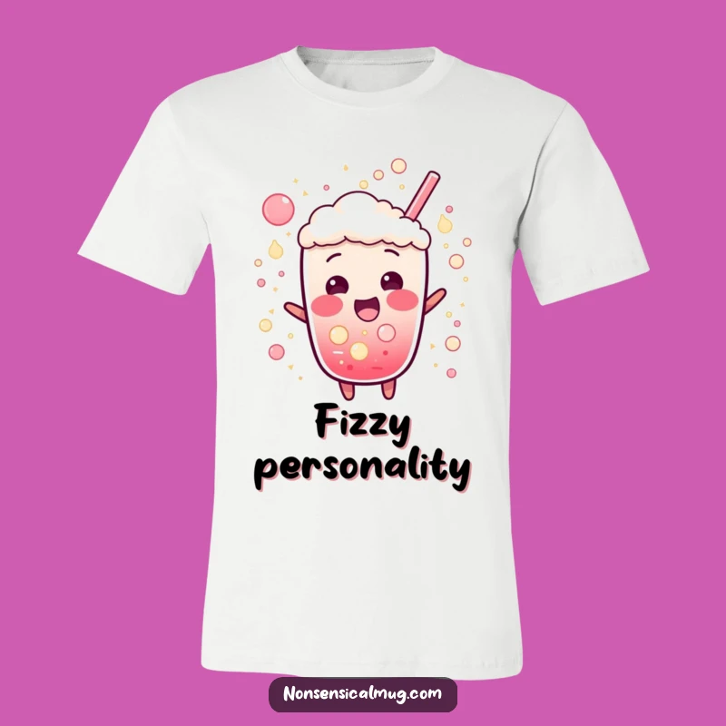 Funny Bubbly Soda T-Shirt: Energetic Fizz Character Tee