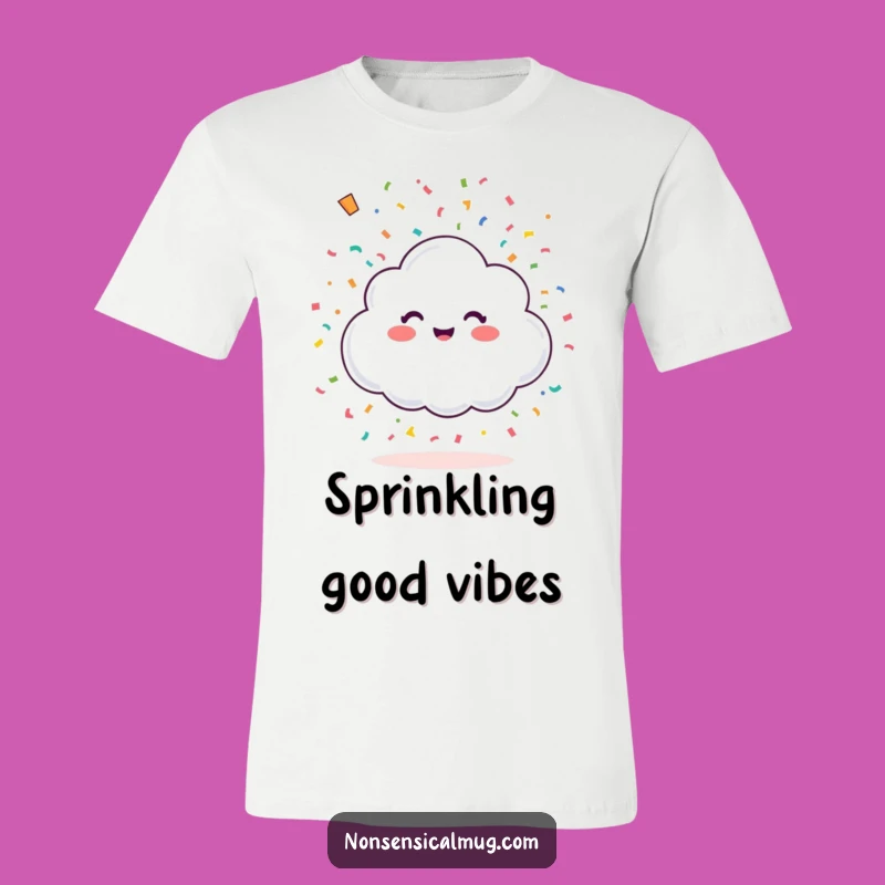 Funny Happy Cloud Confetti T-Shirt: Joyful Burst, Perfect Funny Gift for Party Lovers!
