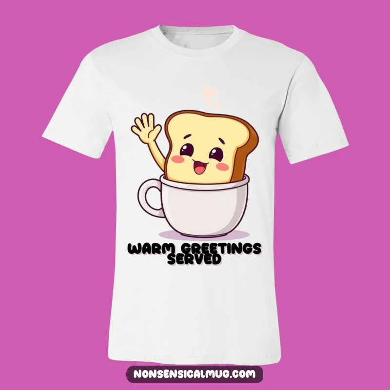 Funny Smiling Toast T-Shirt: Warm Waves, Perfect Funny Gift for Foodies!