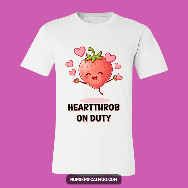 Funny Strawberry Juggling Hearts T-Shirt: Wear Your Heart on Your Sleeve!