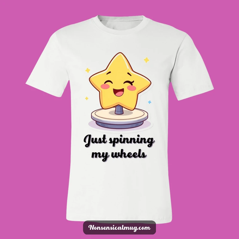 Funny Winking Star T-Shirt: Cheerful Character Twirling for a Hilarious Gift