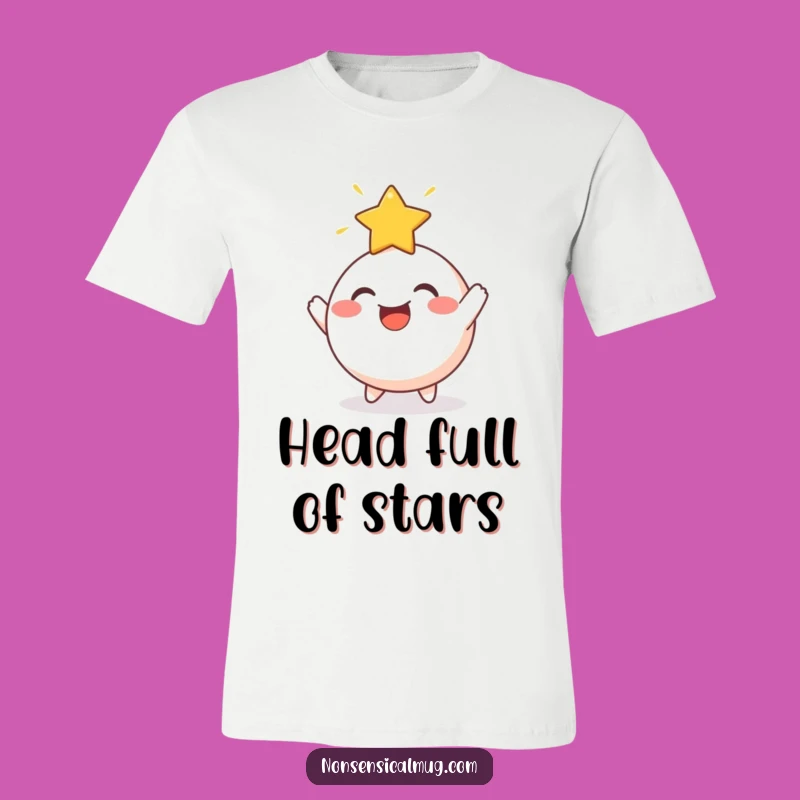 Funny Star Bouncing Round Character T-Shirt - Celestial Vibes Gift