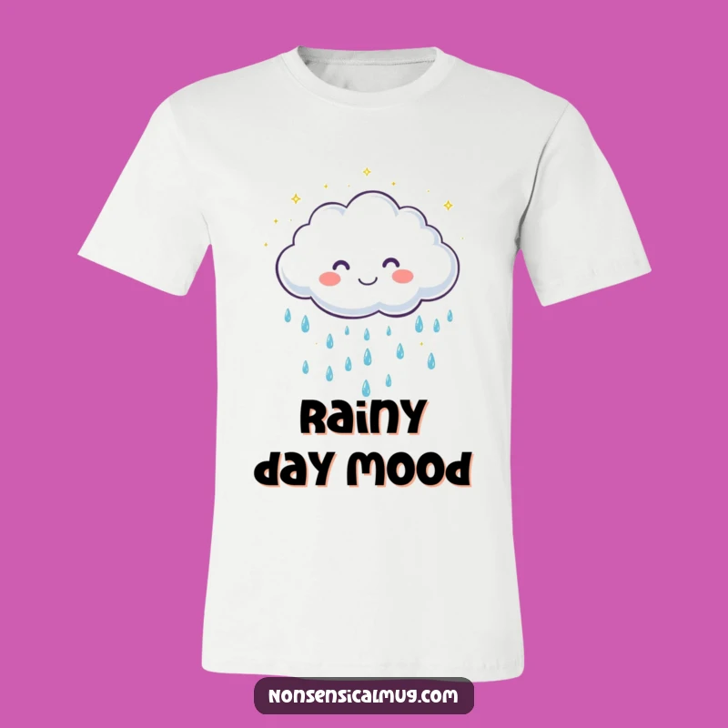 Funny Cloud Raindrops T-Shirt: Cute Character Tee, Sparkling Humor, Great Gift