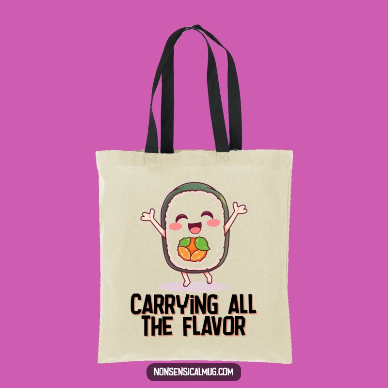 Funny Sushi Dance Tote Bag: Joyful Accessory, Great Funny Gift for Foodies