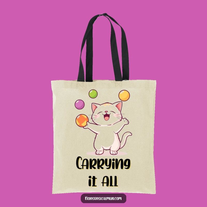 Funny Kawaii Cat Tote Bag: Carry Your Goods with Talented Paws and Style