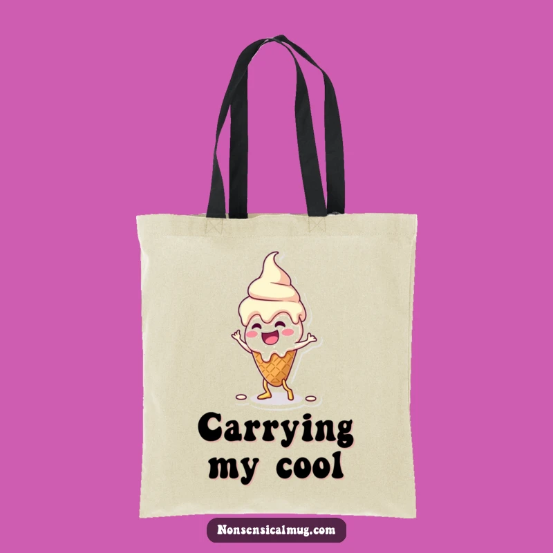Funny Kawaii Melting Ice Cream Dance Tote Bag: Silly Treat Carry-All