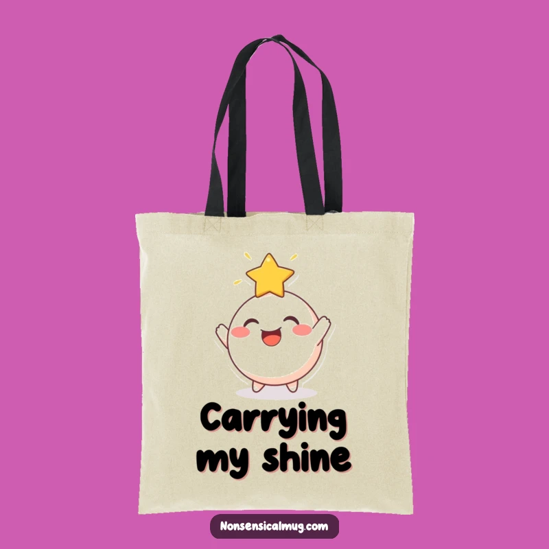 Funny Star Bouncing Round Character Tote Bag - Celestial Style for Everyday
