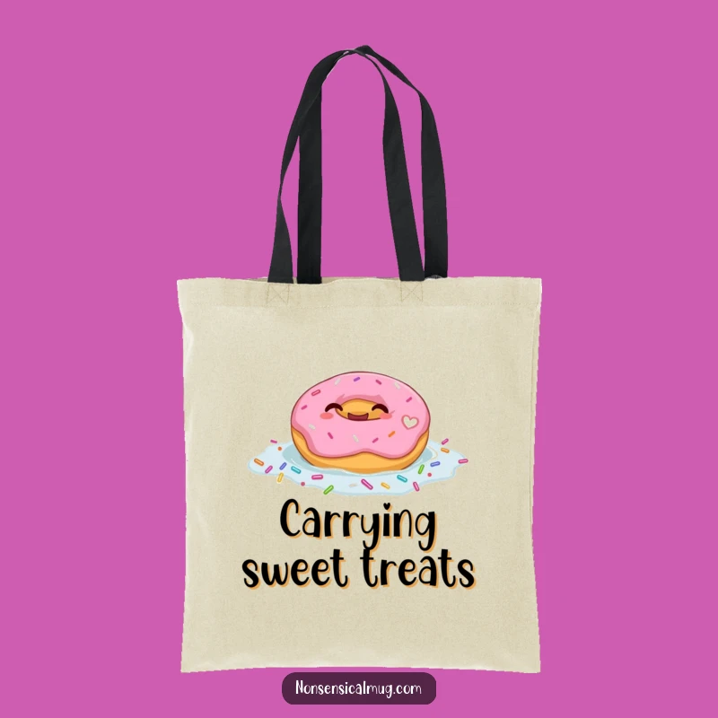 Funny Giggling Donut Float Tote Bag: Sweet Sprinkle Accessory