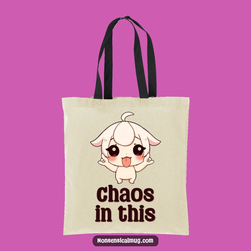 Funny Tongue Out Wiggle Fingers Tote Bag - Playful Character Accessory, Ideal Funny Gift