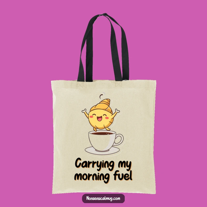 Funny Croissant Tote Bag: Joyful Pastry Coffee Lover Versatile Funny Gift