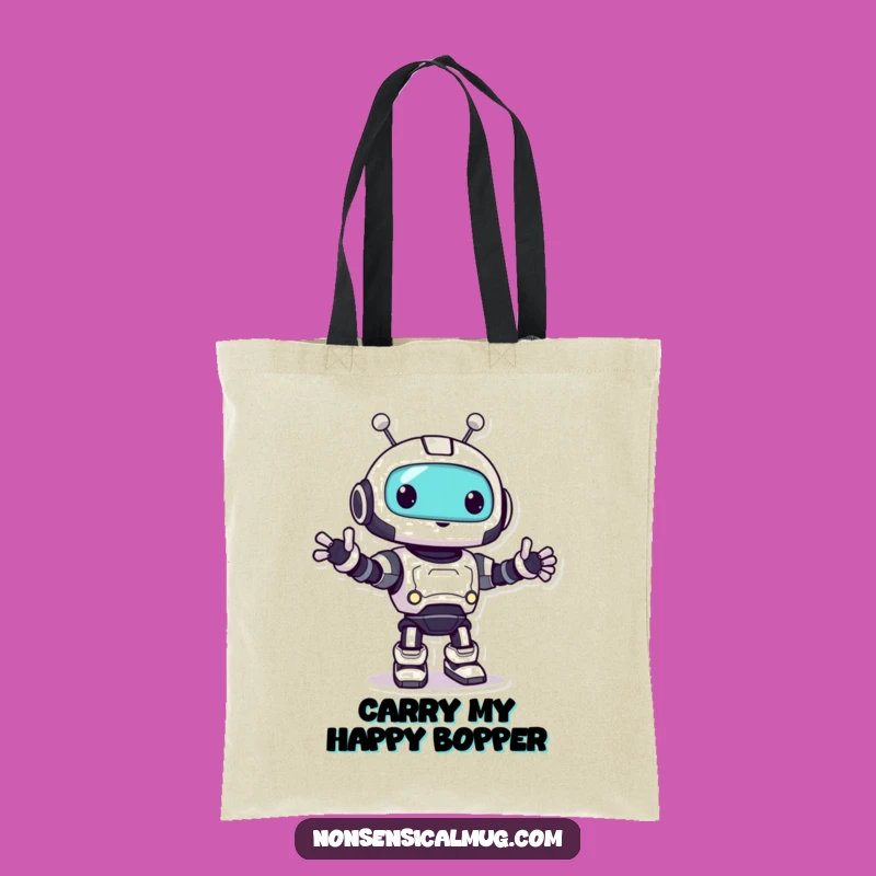 Funny Robot Bop Tote Bag A Whimsical Carry-All Gift