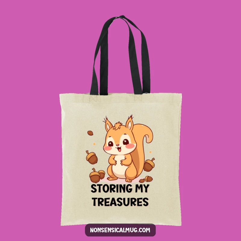 Funny Squirrel Juggling Tote Bag: Happy Nutty Acrobat Bag, Chic Funny Gift!