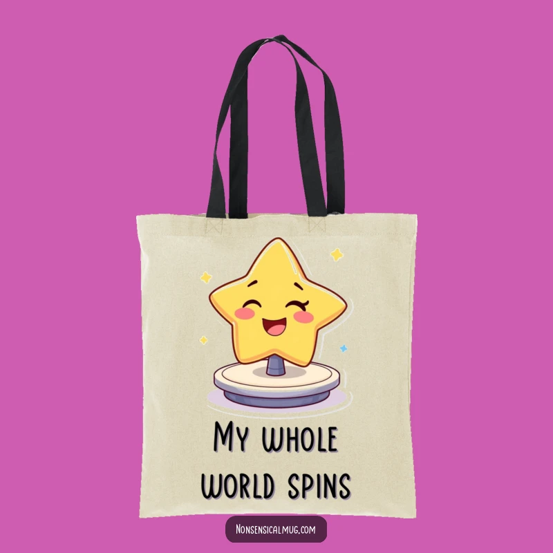 Funny Winking Star Tote Bag: Cheerful Character's Spin for a Stylish Gift
