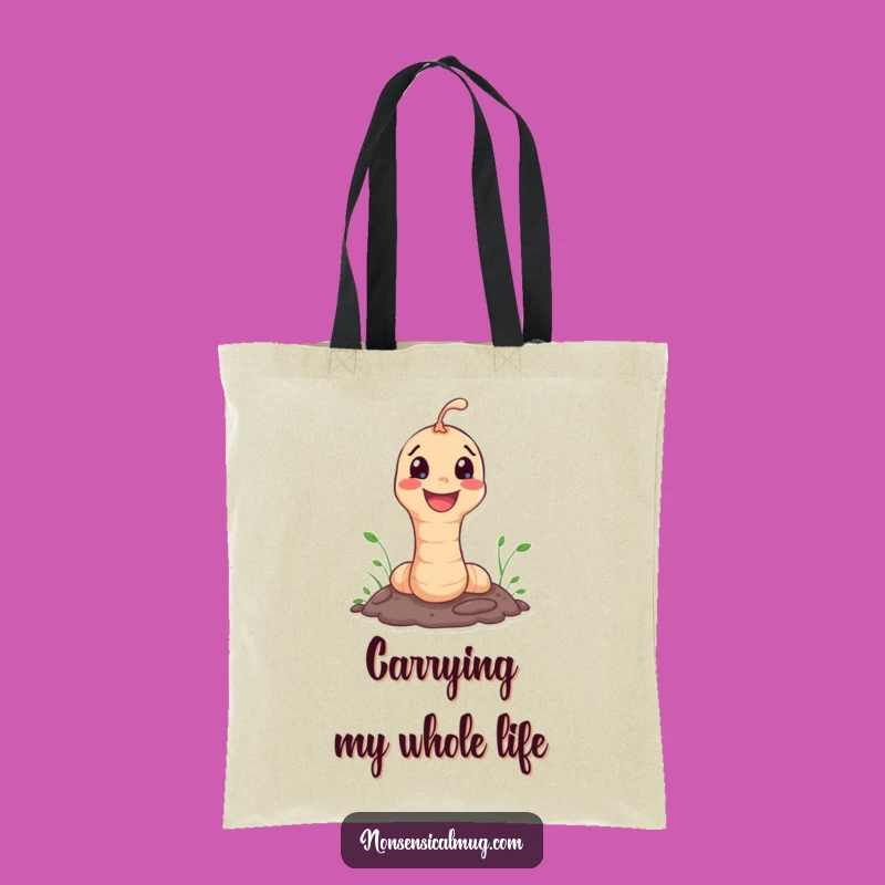 Funny Worm Tote Bag: Happy Character Popping for a Stylish Gift
