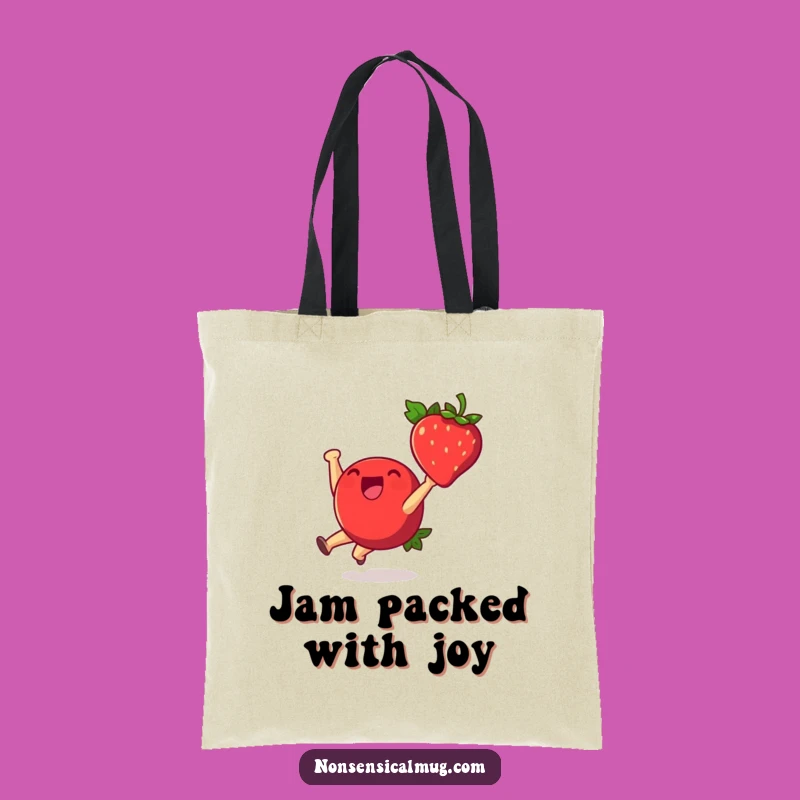 Funny Strawberry Cartwheel Tote Bag: Cheerful & Practical Fruit Bag Gift